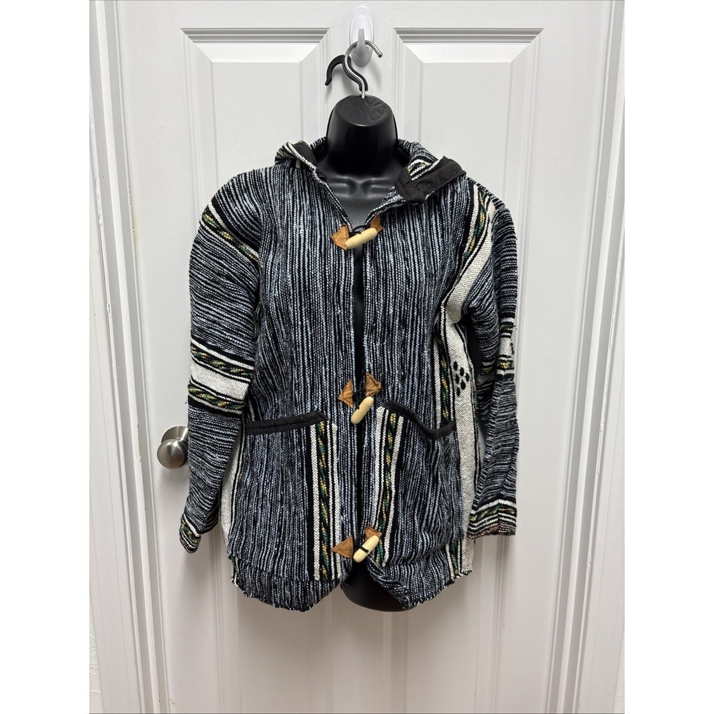 Djellaba Striped Pattern Cardigan with‎ Toggle Button Closure & Pockets